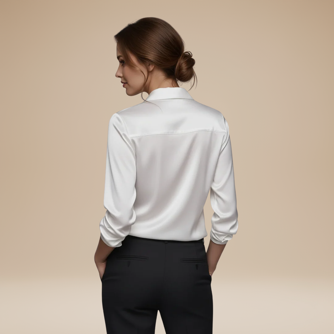 Bianca | Elegante Blusa in Raso Effetto Seta