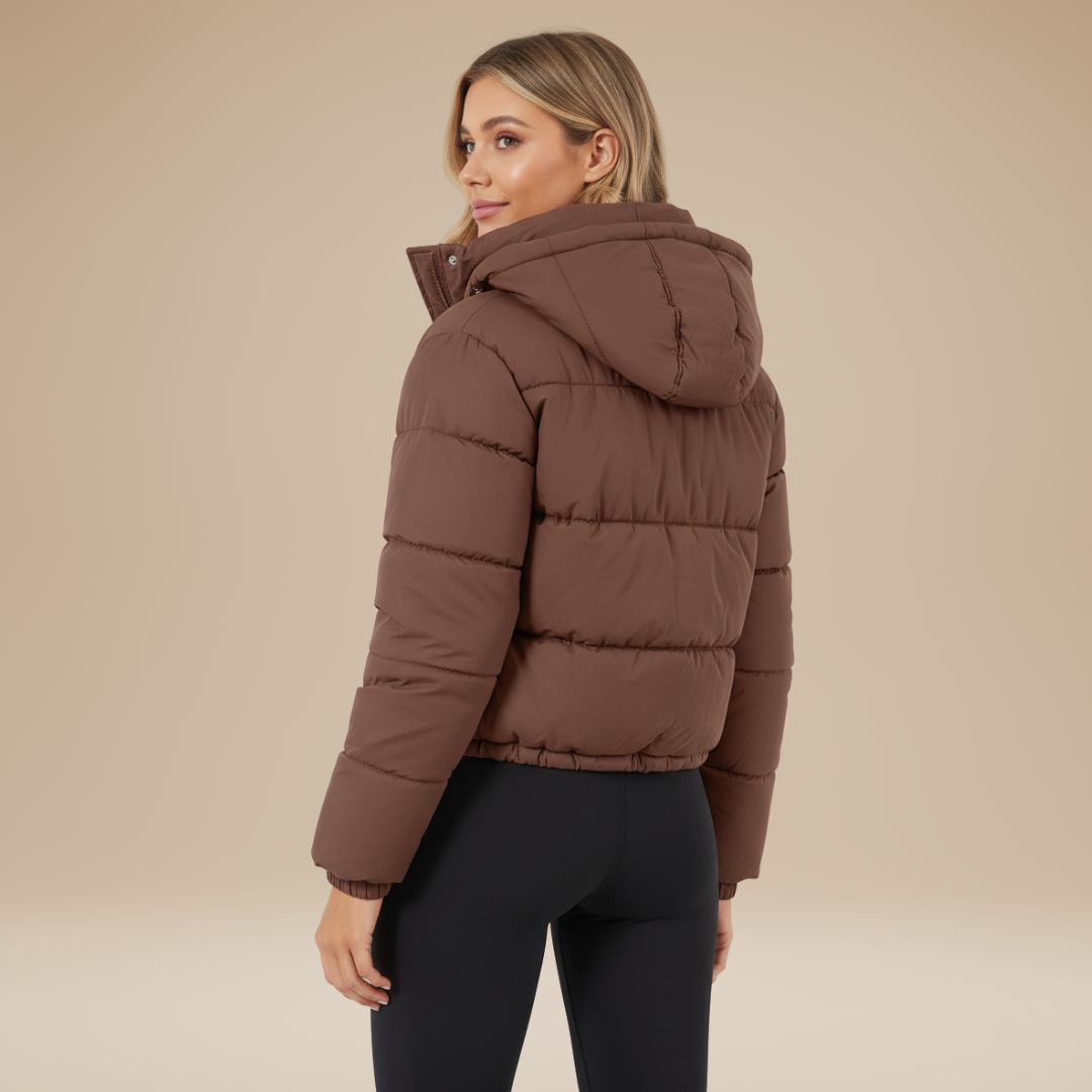 Amelia | Piumino Corto da Donna con Cappuccio Avvolgente