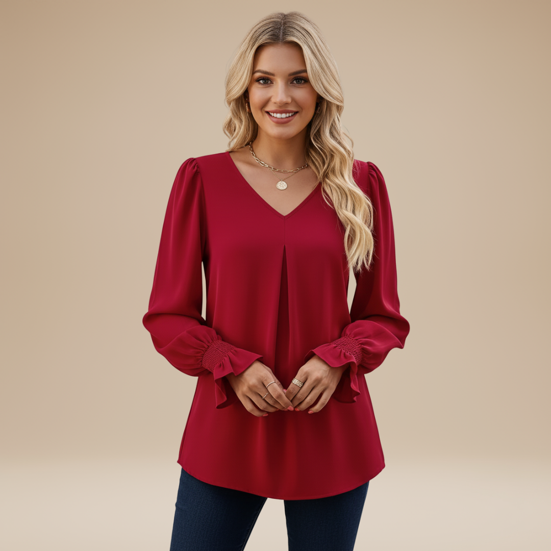 Emilia | Elegante Blusa da Donna con Maniche Arricciate