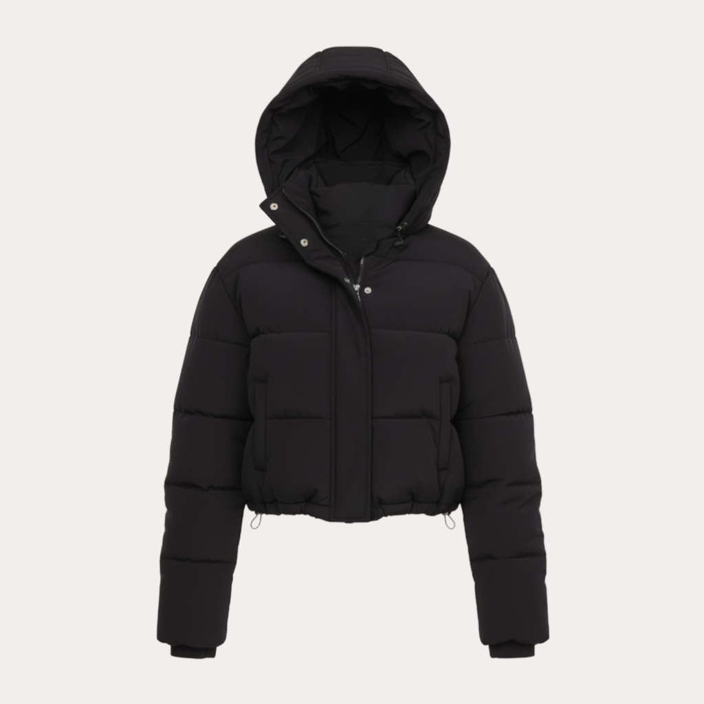 Amelia | Piumino Corto da Donna con Cappuccio Avvolgente