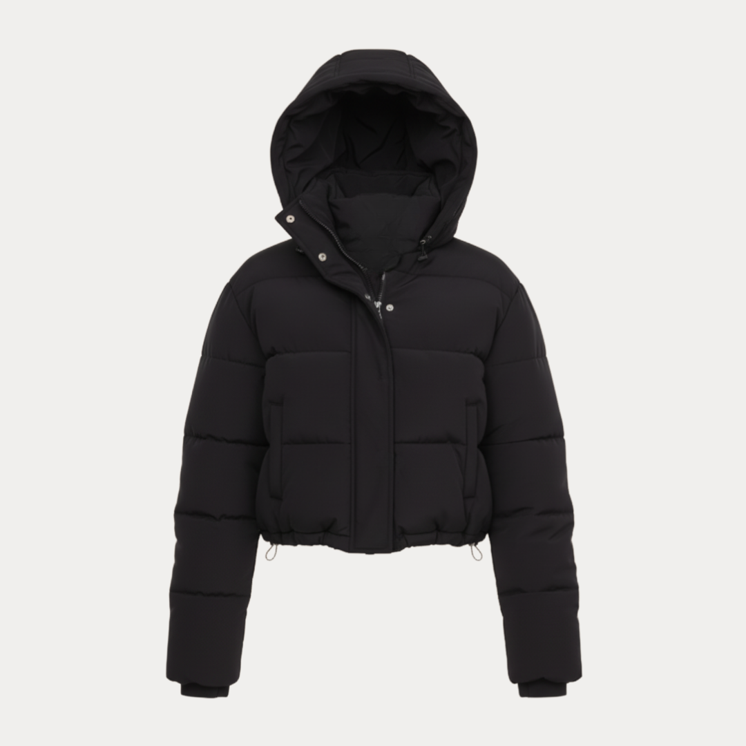 Amelia | Piumino Corto da Donna con Cappuccio Avvolgente