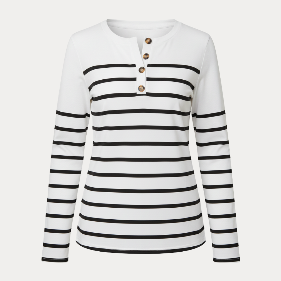 Ornella | Maglione Donna Casual a Righe con Dettagli Raffinati