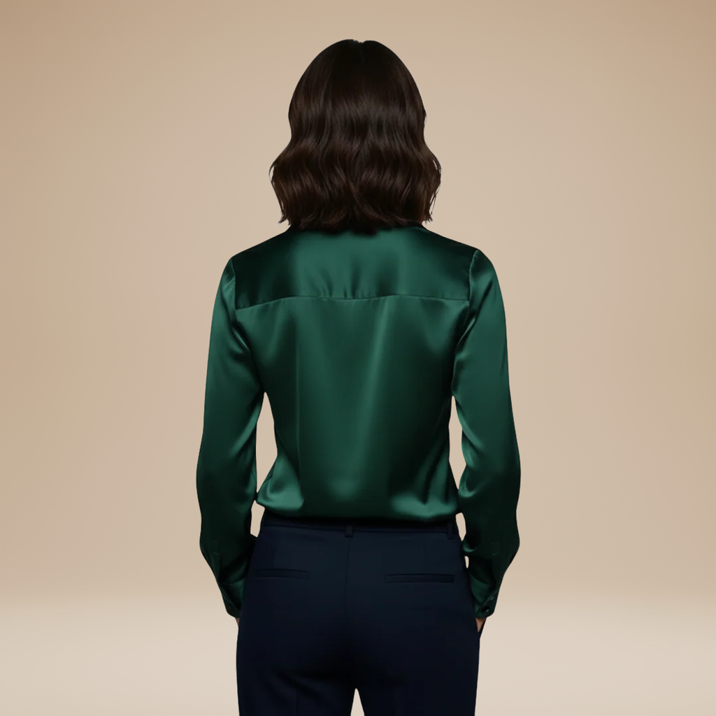 Bianca | Elegante Blusa in Raso Effetto Seta