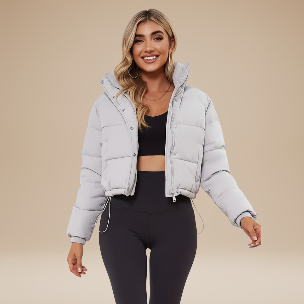 Amelia | Piumino Corto da Donna con Cappuccio Avvolgente