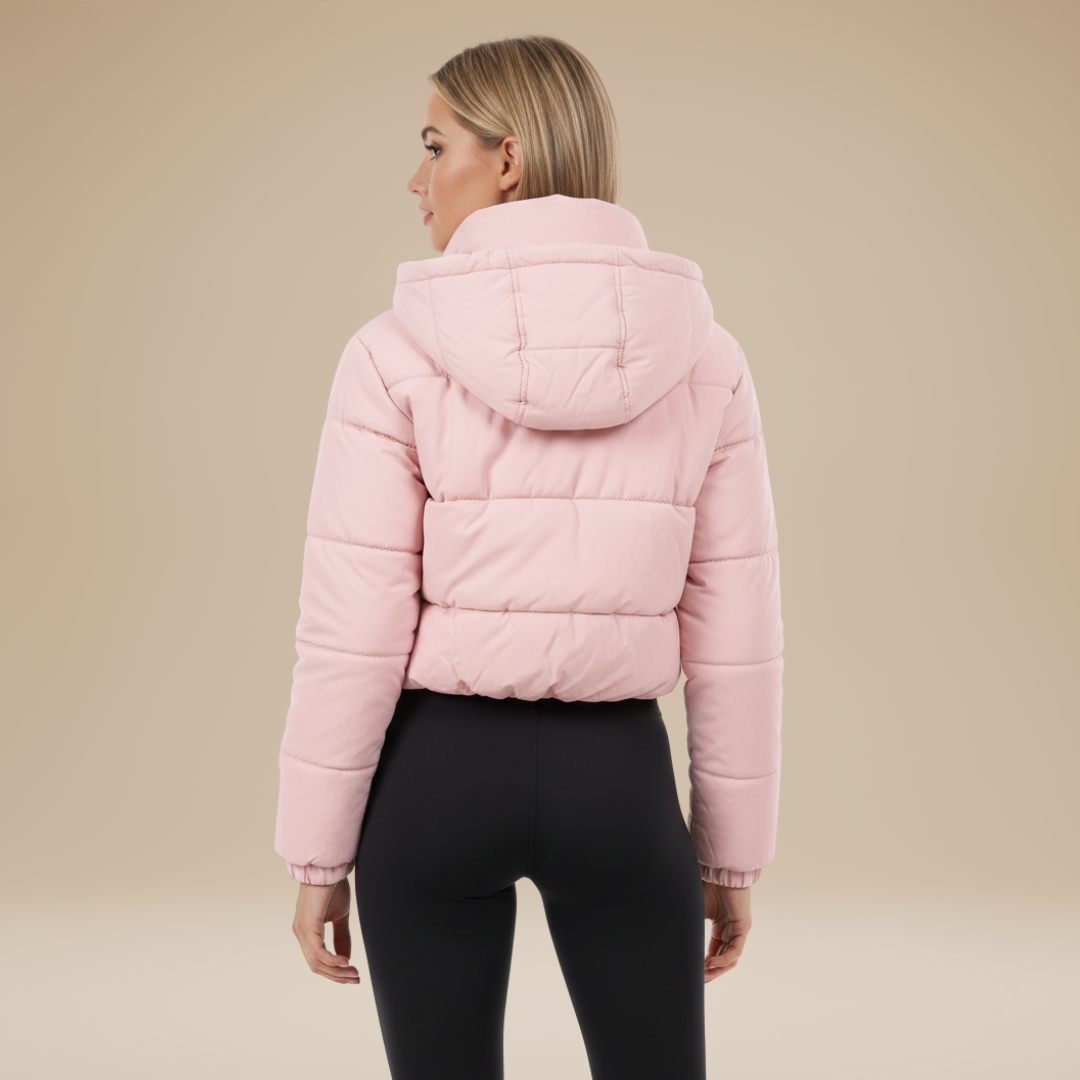 Amelia | Piumino Corto da Donna con Cappuccio Avvolgente